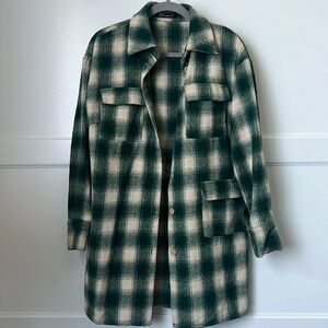 Checkered Simplee long coat size small